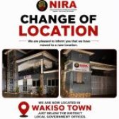NIRA OFFICE RELOCATION